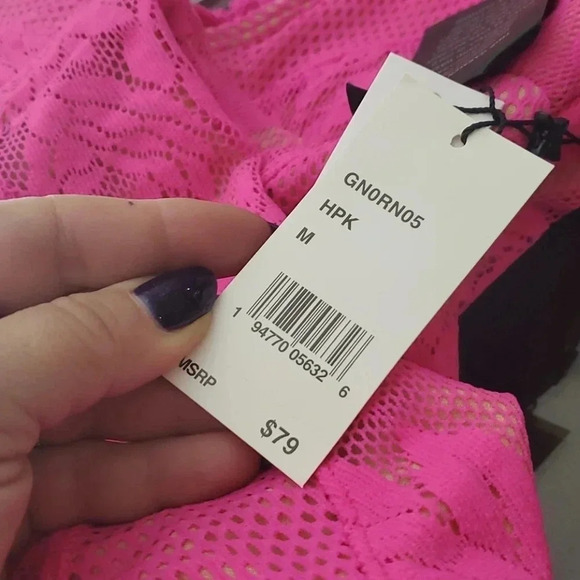 BCBGENERATION PINK V-NECK ONE PIECE SWIMSUIT - Picture 3 of 3